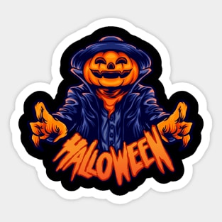 Halloween pumpkin head Sticker